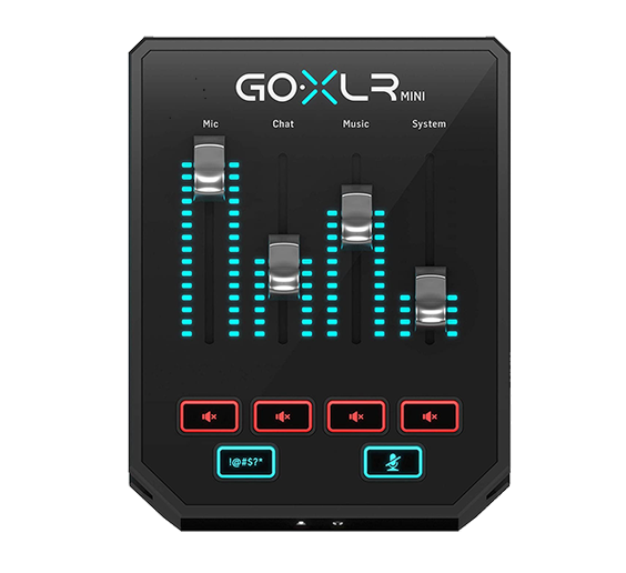 Aceu uses the GOXLR Mini as an audio interface for his stream setup.