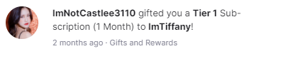 receiving a gifted sub on Twitch