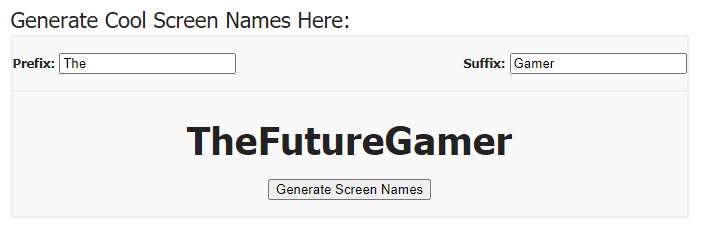 name generator is a great name generator for Twitch