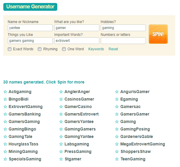 Generator usernamen Username Generator