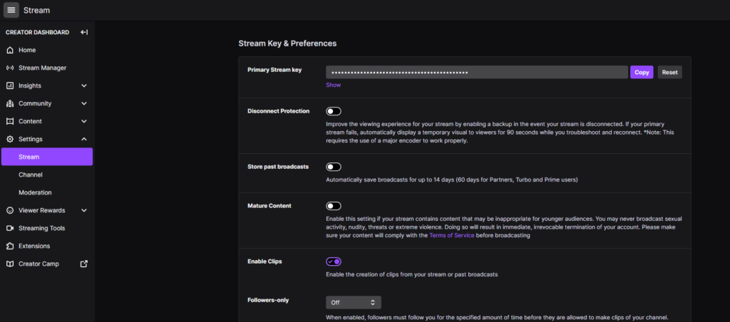 how to find your twitch stream key