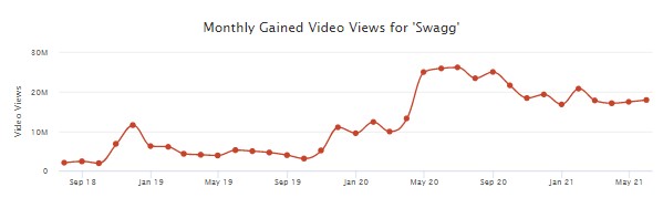 how much swagg makes from youtube every month