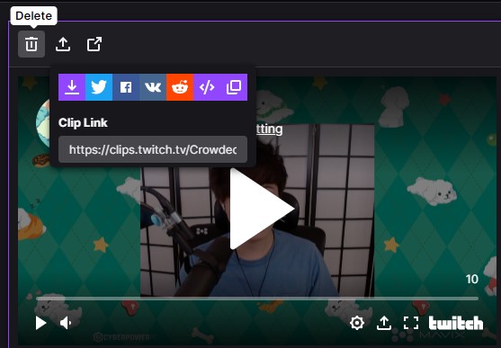 how to delete a clip on twitch