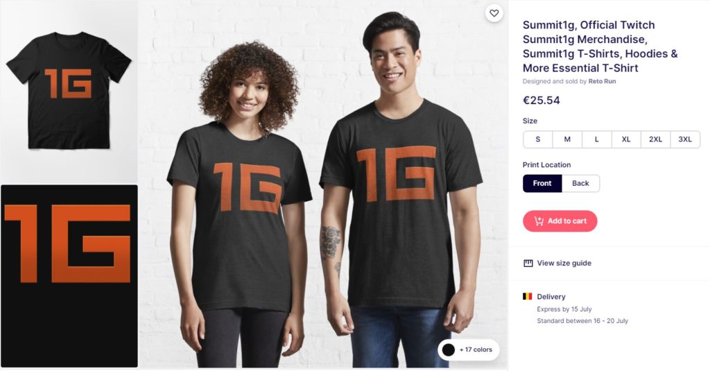 This is counterfeit streamer merch on Redbubble