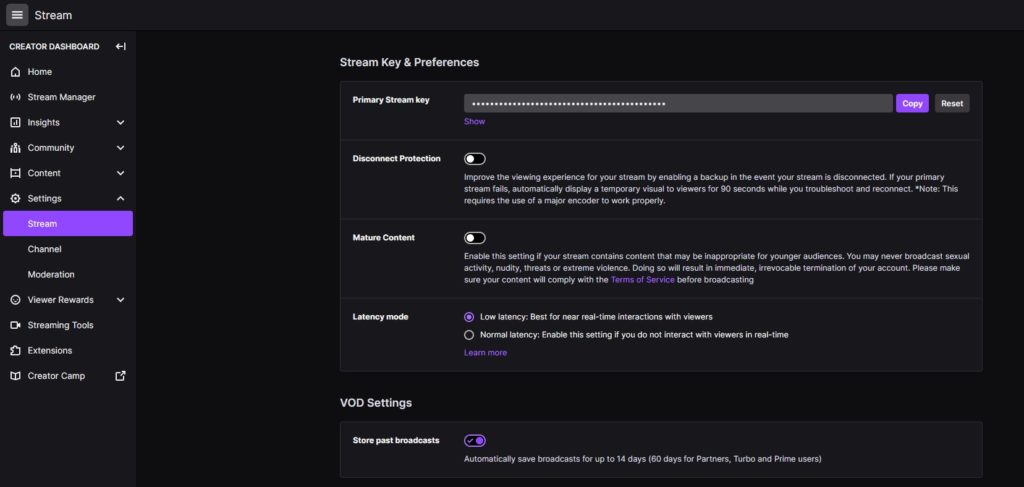 You can enable twitch vods in your creator dashboard under the setting 'stream'