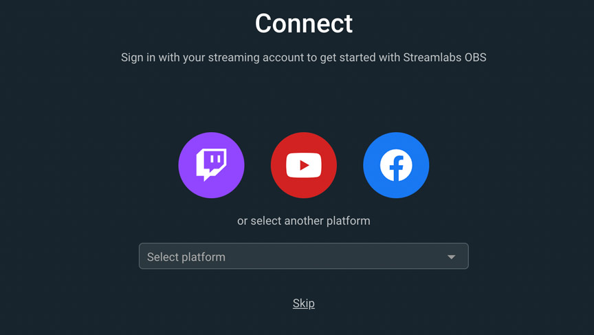 you can sign up to streamlabs obs using your twitch credentials