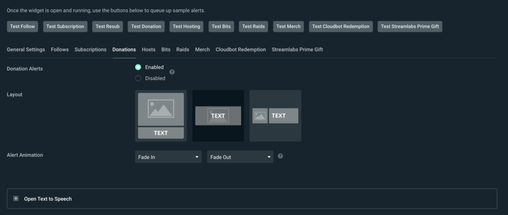 how to setup donations on twitch streamlabs