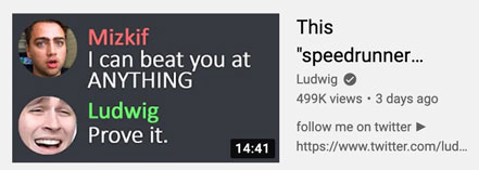 you have to work hard to make streaming a career. Ludwig has mastered the youtube algorithm in order to grow on twitch
