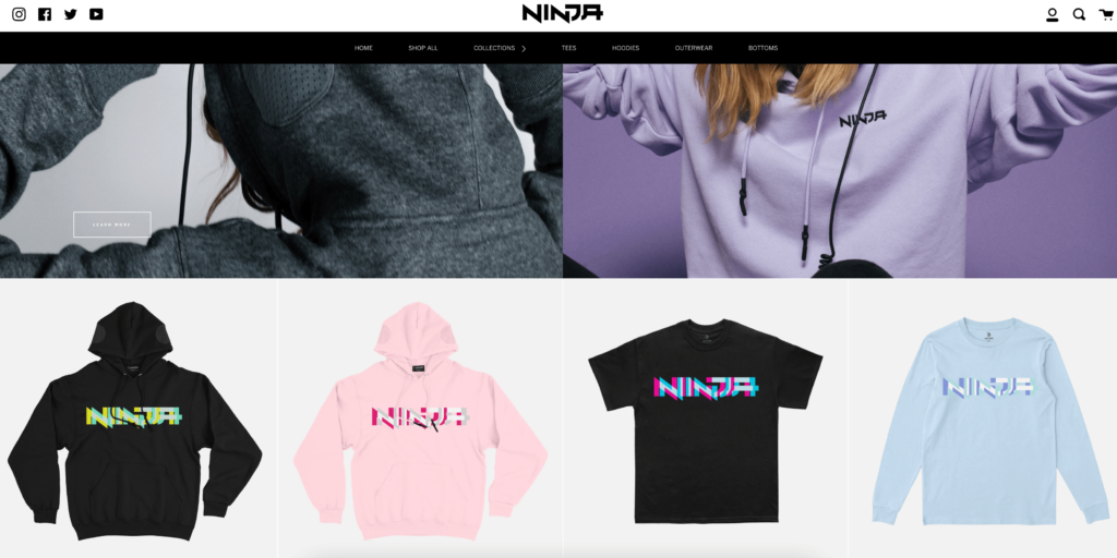 ninjas merch store, how much ninja makes from merch