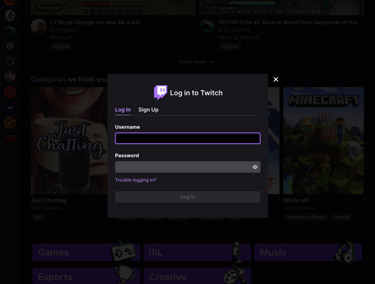 log into your twitch account on twitch mobile
