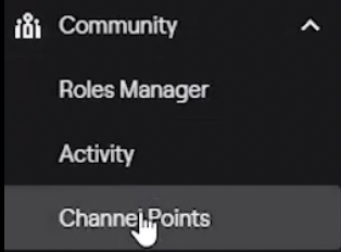 twitch streamers can set up channel point rewards by going to channel points in their community tab