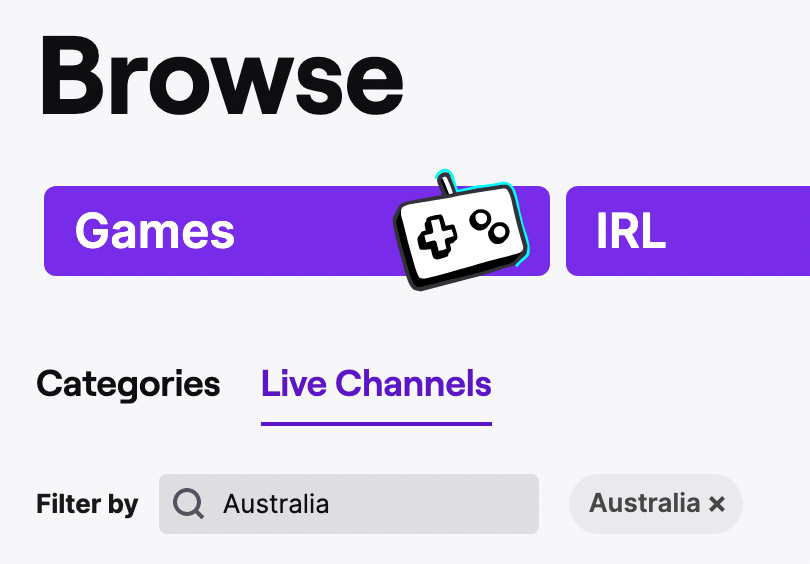 how to find female australian streamers on twitch