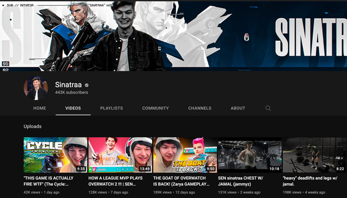 how much does sinatraa make from his youtube channel?