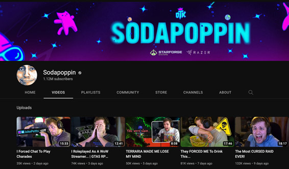 sodapoppin makes money from advertisements on his youtube channel. 