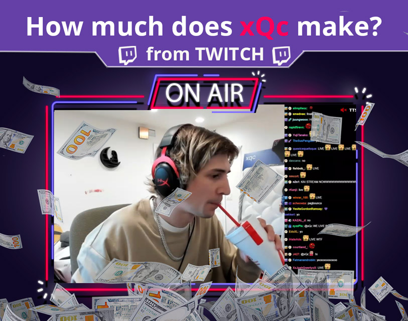 xQc makes around $232,086 per month from streaming on Twitch. 