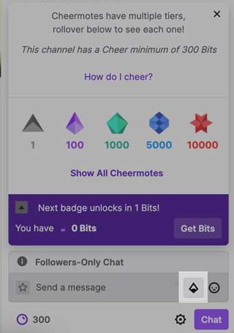 you can buy bits on twitch directly from twitch chat or go to the 'get bits' page