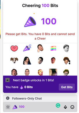 you can select a custom cheermote when donating bits on twitch