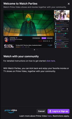 how to start a watch party on twitch