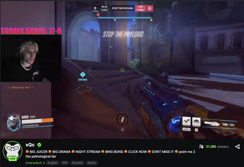 xqc streaming on kick after signing his $100 million contract with the platform