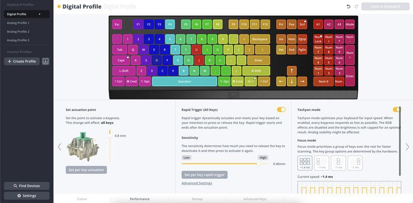 Wootility keyboards can be customized from the Wootility.io webpage and don't require you to download software
